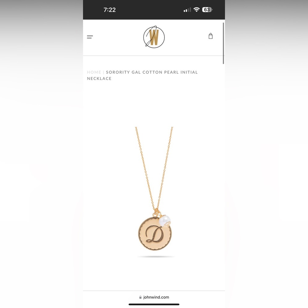 John Wind M Necklace with Removable Pearl